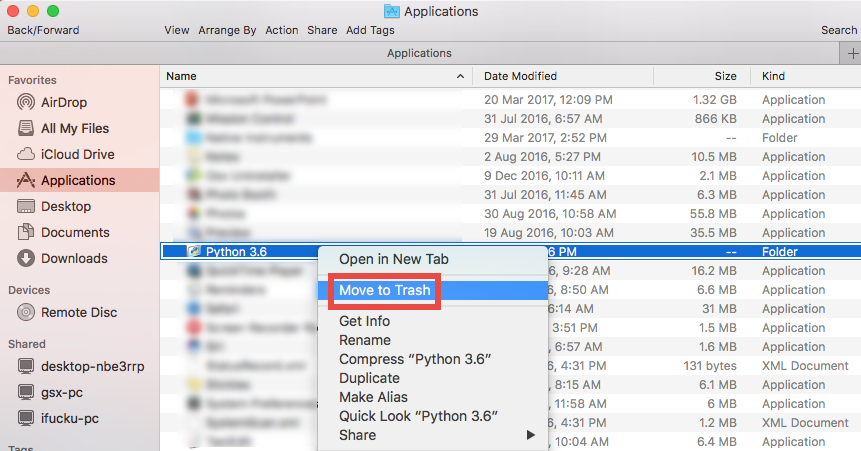 Python3 Remove App From Mac Command