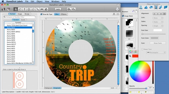 Free cd dvd label printing software